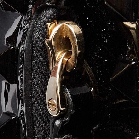 Valentino Black Patent Leather Rockstud Triple Zip Crossbody Bag - Picture 6 of 11